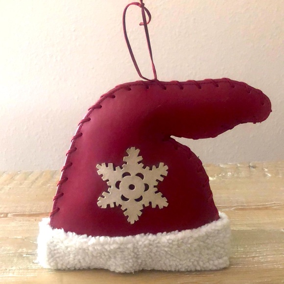 Red Leather Santa Hat - Picture 1 of 9